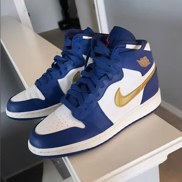 Royal Blue Jordan Blue And White High Top Air Jordan Retro High